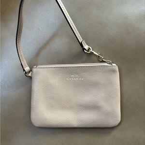 Coach Beige Leather Wristlet